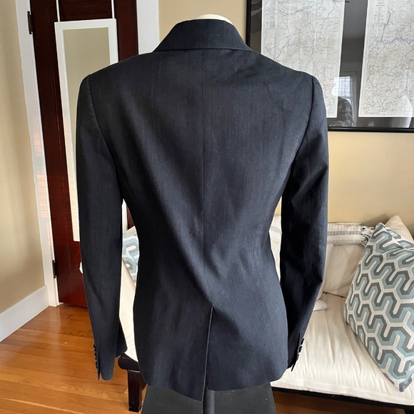 Theory Nichelle Dark Gray Wool 2-Button Blazer Jacket - Picture 2 of 9